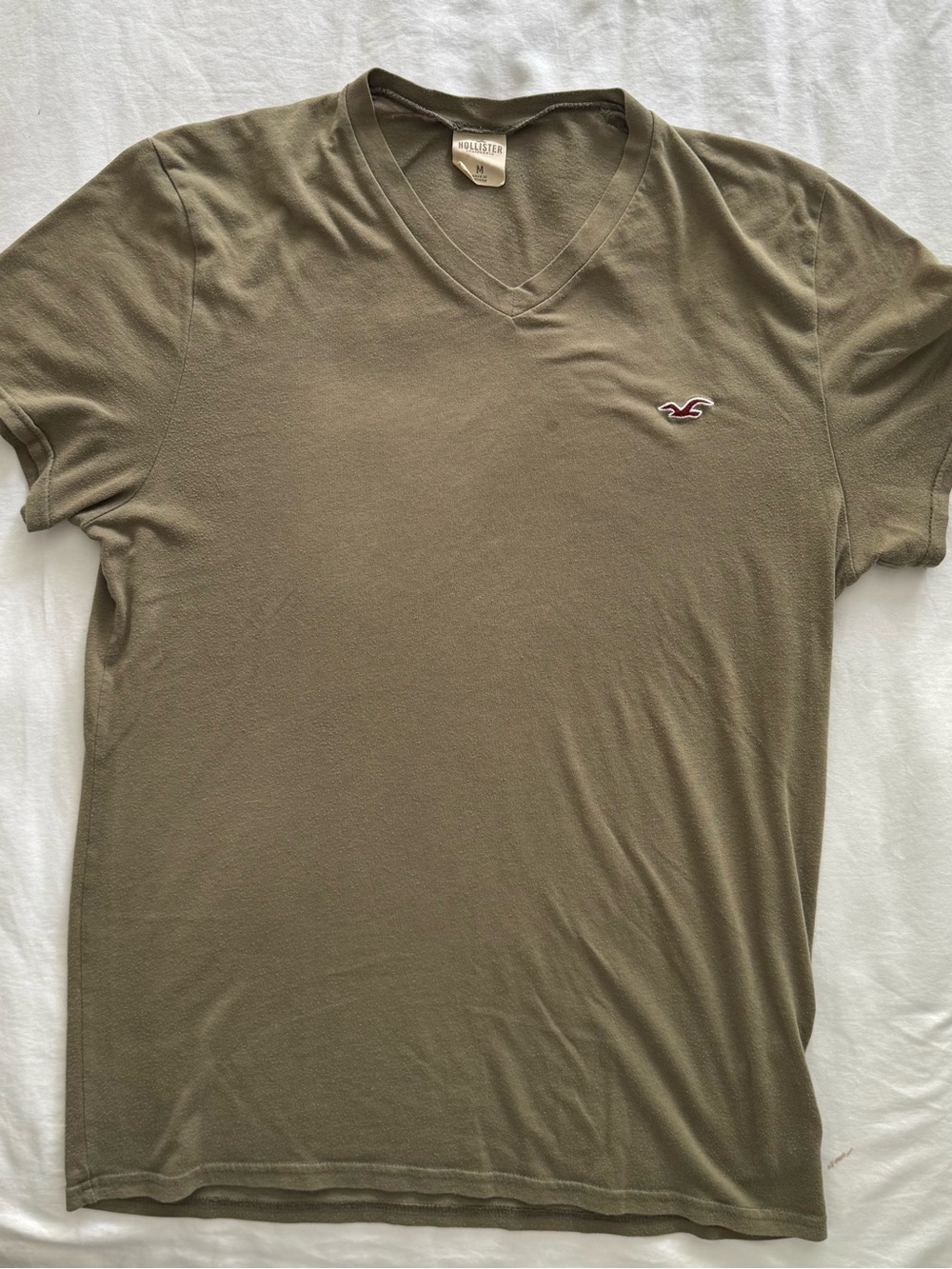 Hollister Olive Green V-Neck Short Sleeve Tee